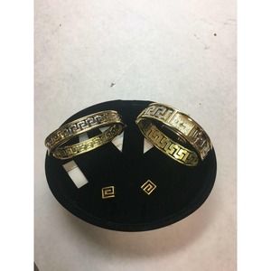 VINTAGE Vivani JEWELRY Set GOLD Silver WATCH Bracelet STUD Earring ORIGINAL Box